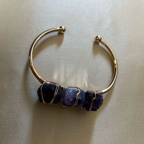 bohemian purple stone bracelet A620 - Picture 3 of 4